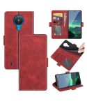 For Nokia 1.4 Dual-side Magnetic Buckle Horizontal Flip Leather Case with Holder & Card Slots & Wallet(Red)