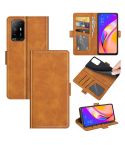 For OPPO A94 5G / F19 Pro+ 5G / Reno5 Z Dual-side Magnetic Buckle Horizontal Flip Leather Case with Holder & Card Slots & Wallet(Yellow)