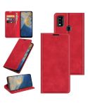 For ZTE Blade A51 Retro-skin Business Magnetic Suction Leather Case with Holder & Card Slots & Wallet(Red)