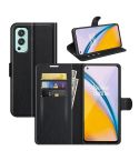 For OnePlus Nord 2 5G Litchi Texture Horizontal Flip Protective Case with Holder & Card Slots & Wallet(Black)