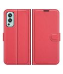 For OnePlus Nord 2 5G Litchi Texture Horizontal Flip Protective Case with Holder & Card Slots & Wallet(Red)