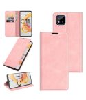 For OPPO Realme C11 2021 Retro-skin Business Magnetic Suction Leather Case with Holder & Card Slots & Wallet(Pink)