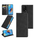 For OPPO F19 / A74 4G Retro-skin Business Magnetic Suction Leather Case with Holder & Card Slots & Wallet(Black)