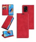 For OPPO F19 / A74 4G Retro-skin Business Magnetic Suction Leather Case with Holder & Card Slots & Wallet(Red)