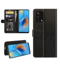 For OPPO F19 / A74 4G R64 Texture Single Horizontal Flip Protective Case with Holder & Card Slots & Wallet& Photo Frame(Black)