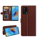 For OPPO F19 / A74 4G R64 Texture Single Horizontal Flip Protective Case with Holder & Card Slots & Wallet& Photo Frame(Brown)