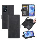 For OPPO A16 Dual-side Magnetic Buckle Horizontal Flip Leather Case with Holder & Card Slots & Wallet(Black)