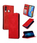 Retro Skin Feel Business Magnetic Horizontal Flip Leather Case for Huawei P30 Lite(Red)
