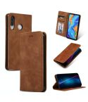 Retro Skin Feel Business Magnetic Horizontal Flip Leather Case for Huawei P30 Lite(Brown)