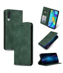 Retro Skin Feel Business Magnetic Horizontal Flip Leather Case for Huawei P30(Army Green)