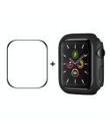 ENKAY Hat-Prince PC Frame + Full Coverage PMMA HD Screen Protector Film For Apple Watch Series 8 / 7 41mm(Black)