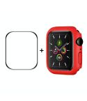 ENKAY Hat-Prince PC Frame + Full Coverage PMMA HD Screen Protector Film For Apple Watch Series 8 / 7 41mm(Red)