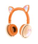 BK9 HiFi 7.1 Surround Sound Cat Claw Luminous Cat Ear Bluetooth Gaming Headset with Mic(Orange)