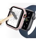 ENKAY Hat-Prince 2 in 1 PC Frame + 9H Tempered Glass Protector Full Coverage Case For Apple Watch Series 8 / 7 45mm(Pink)