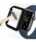ENKAY Hat-Prince 2 in 1 PC Frame + 9H Tempered Glass Protector Full Coverage Case For Apple Watch Series 8 / 7 45mm(Black)