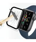 ENKAY Hat-Prince 2 in 1 PC Frame + 9H Tempered Glass Protector Full Coverage Case For Apple Watch Series 8 / 7 45mm(Transparent)
