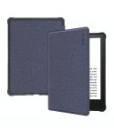 For Amazon Kindle Paperwhite 5 2021 ENKAY Solid Color Denim Texture Horizontal Flip Leather Tablet Case with Sleep / Wake-up Function(Dark Blue)
