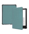 For Amazon Kindle Paperwhite 5 2021 ENKAY Solid Color Denim Texture Horizontal Flip Leather Tablet Case with Sleep / Wake-up Function(Green)