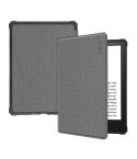 For Amazon Kindle Paperwhite 5 2021 ENKAY Solid Color Denim Texture Horizontal Flip Leather Tablet Case with Sleep / Wake-up Function(Grey)