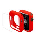 ENKAY Hat-Prince Protective TPU Watch Case + Full Coverage PET Screen Protector Film For Apple Watch Series 8 / 7 45mm(Red)
