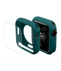 ENKAY Hat-Prince Protective TPU Watch Case + Full Coverage PET Screen Protector Film For Apple Watch Series 8 / 7 45mm(Dark Green)