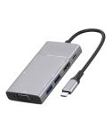8 in 1 Type-C to HDMI + Type-C + USB x 2 + VGA + SD + TF + 3.5mm HUB Adapter