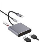 4 in 1 Type-C to Dual HDMI + USB + Type-C HUB Adapter