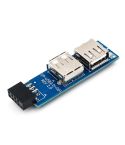 9 Pin PC Motherboard to 2 x USB 2.0 Female Converter for Dongle, Wireless Mouse Receiver
