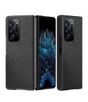 For OPPO Find N Folding Leather + PC All-Inclusive Phone Case(Black Cross Pattern)