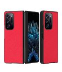 For OPPO Find N Folding Leather + PC All-Inclusive Phone Case(Red Cross Pattern)