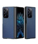 For OPPO Find N Folding Leather + PC All-Inclusive Phone Case(Blue Cross Pattern)