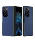 For OPPO Find N Folding Leather + PC All-Inclusive Phone Case(Blue Litchi Pattern)