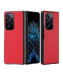 For OPPO Find N Folding Leather + PC All-Inclusive Phone Case(Red Litchi Pattern)