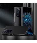 For OPPO Find N Folding Skin Scrub Plain Leather Phone Case(Black)