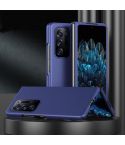 For OPPO Find N Folding Skin Scrub Plain Leather Phone Case(Blue)