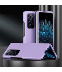 For OPPO Find N Folding Skin Scrub Plain Leather Phone Case(Purple)