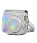Aurora Oil Paint Full Body Camera PU Leather Case Bag with Strap for FUJIFILM instax mini 9 / mini 8+ / mini 8(Silver)