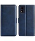 For Alcatel 1B 2022 Dual-side Magnetic Buckle Horizontal Flip Leather Phone Case(Dark Blue)