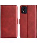 For Alcatel 1B 2022 Dual-side Magnetic Buckle Horizontal Flip Leather Phone Case(Red)