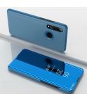 Electroplating Mirror Horizontal Flip Leather Case for Huawei P Smrt Z with Holder(Blue)