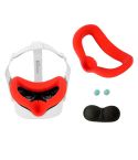 JD-391215 Suitable for Oculus Quest2 Generation VR Eye Mask Silicone Cover + Lens Cover Set(Red)