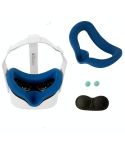 JD-391215 Suitable for Oculus Quest2 Generation VR Eye Mask Silicone Cover + Lens Cover Set(Navy blue)