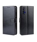 Retro Crazy Horse Texture Horizontal Flip Leather Case for HUAWEI Honor 20 , with Holder & Card Slots & Photo Frame(Black)