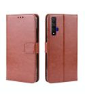 Retro Crazy Horse Texture Horizontal Flip Leather Case for HUAWEI Honor 20 , with Holder & Card Slots & Photo Frame(Brown)