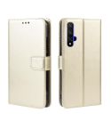 Retro Crazy Horse Texture Horizontal Flip Leather Case for HUAWEI Honor 20 , with Holder & Card Slots & Photo Frame(Gold)