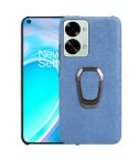 For OnePlus Nord 2T 5G Ring Holder Honeycomb PU Phone Case(Wathet)