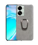 For OnePlus Nord 2T 5G Ring Holder Honeycomb PU Phone Case(Grey)