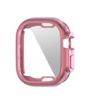 ENKAY Electroplated Soft TPU Case with Screen Film For Apple Watch Ultra / Ultra 2 49mm(Pink)