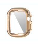 ENKAY Electroplated Soft TPU Case with Screen Film For Apple Watch Ultra / Ultra 2 49mm(Rose Gold)