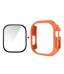 For Apple Watch Ultra / Ultra 2 49mm ENKAY 2 in 1 PC Case + Full Coverage 9H Tempered Glass Film(Orange)